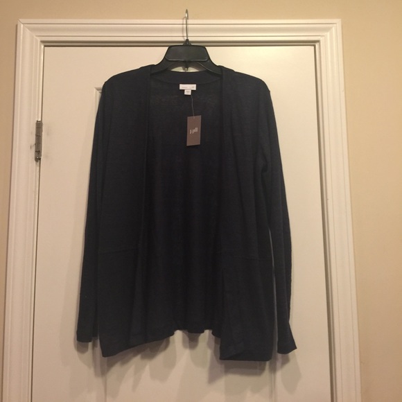 J Jill Love Linen Navy Cardigan Size Small NWT - Picture 1 of 4